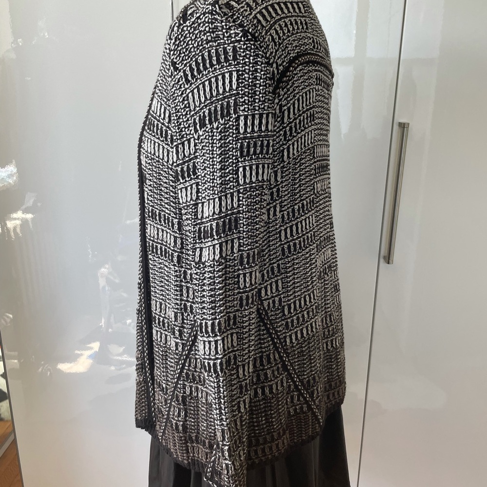 NIC+ZOE Open Front Cardigan Size-Large Color-Brown/White NWT - Picture 11 of 12